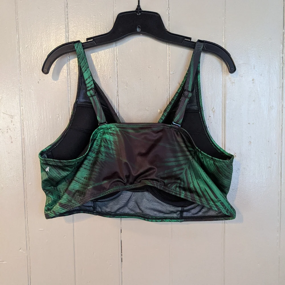Cacique Green and Black Palm-Print Underwire Bikini Top - Picture 5 of 5